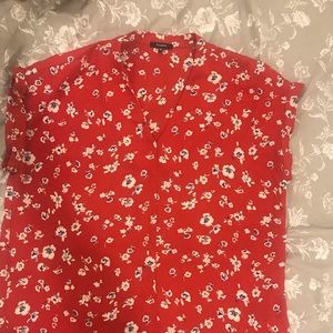 Red floral check with cap sleeves BNWOT